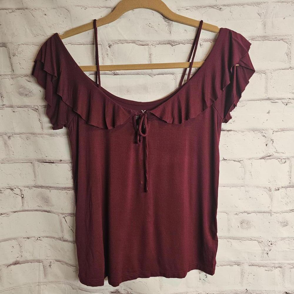 American Eagle Soft & Sexy Slub T Burgundy